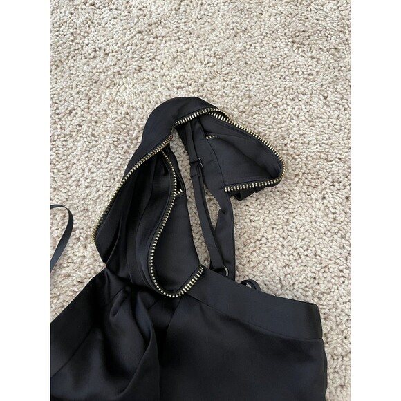 BCBG MAXAZRIA Black Monaco One Shoulder Ruffled Mini Dress Size 2 *Please Read* - Picture 8 of 12